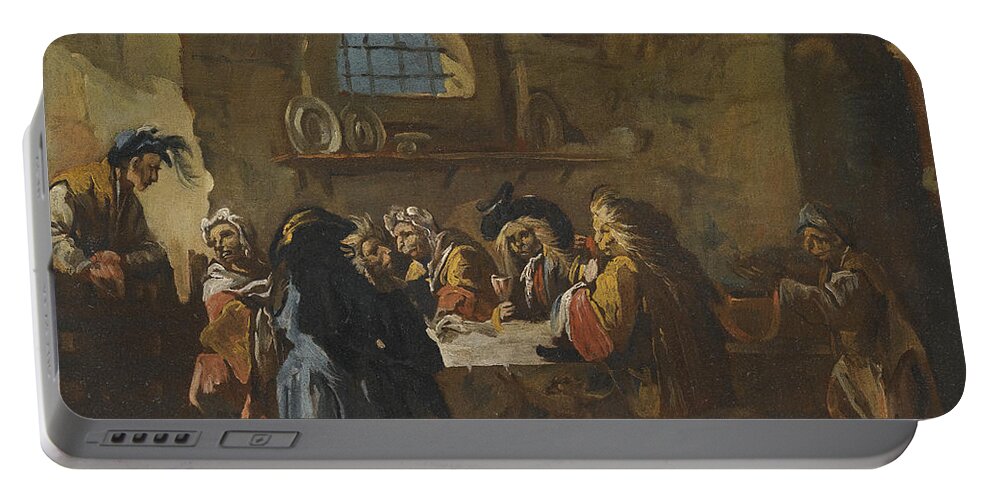Venetian School Portable Battery Charger featuring the painting A Lion's Banquet by Venetian School