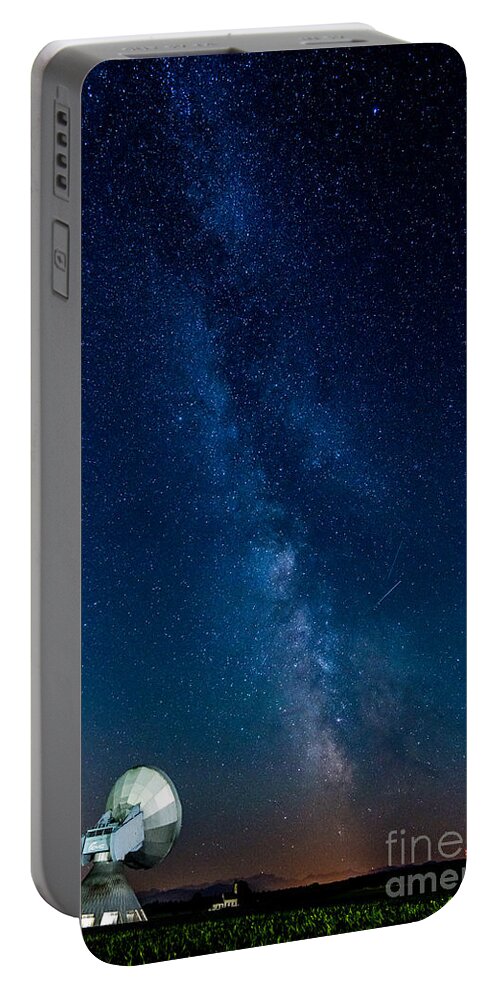 Bavaria Portable Battery Charger featuring the photograph A Magical Night At The Earth Station by Hannes Cmarits