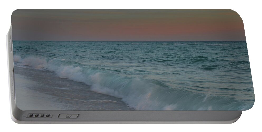 Seashore Portable Battery Charger featuring the photograph A Moonlit Evening on the Beach by Renee Hardison