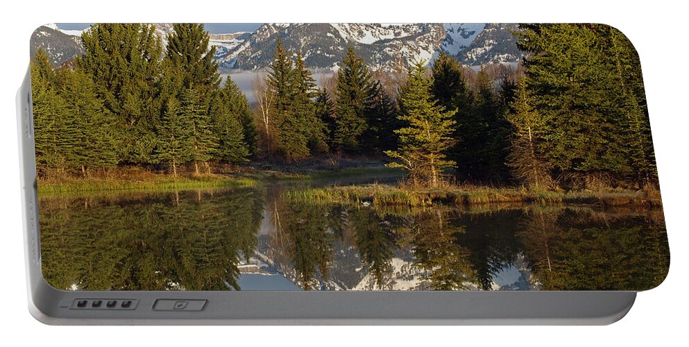 Tetons Portable Battery Charger featuring the photograph A Morning To Reflect by DeeLon Merritt