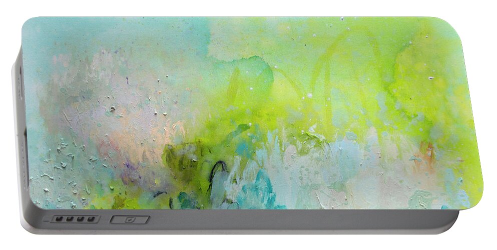 Abstract Portable Battery Charger featuring the painting A Most Delicate Situation by Claire Desjardins