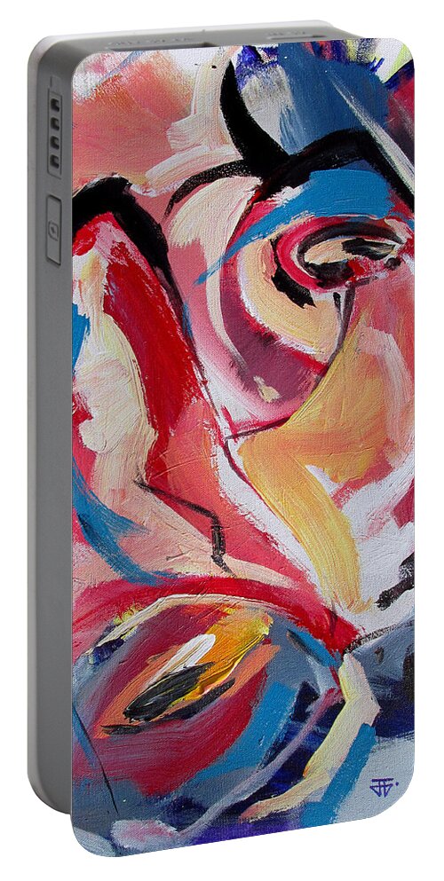 Florals Portable Battery Charger featuring the painting A Pair of Roses by John Gholson