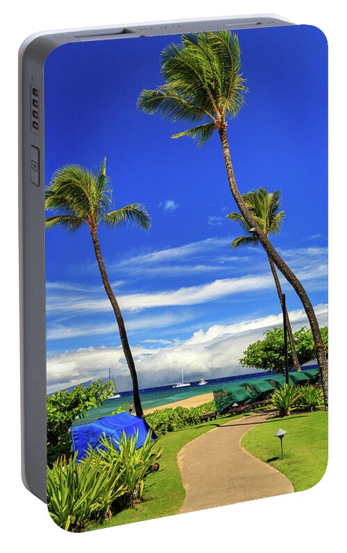Path Portable Battery Charger featuring the photograph A Path In Kaanapali by James Eddy