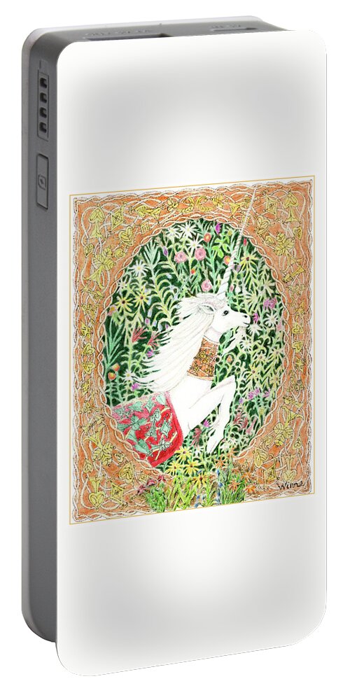 Lise Winne Portable Battery Charger featuring the painting A Pawn Escapes limited edition by Lise Winne