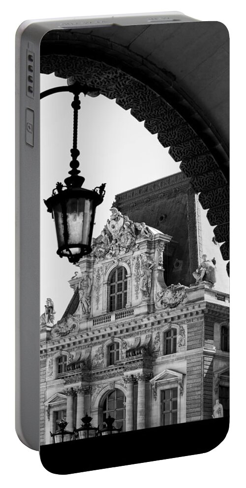 Louvre Portable Battery Charger featuring the photograph A Peak to The Louvre by Denise Dube