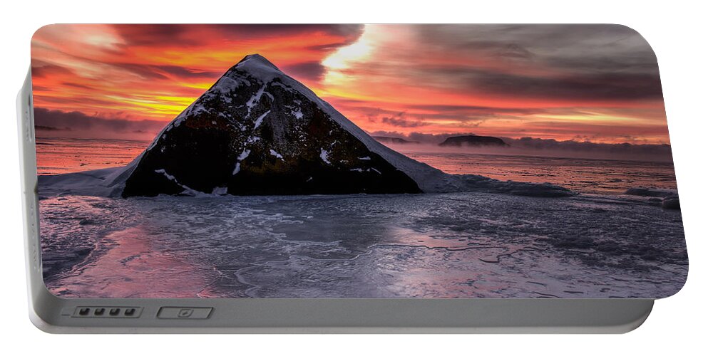 Sunrise Portable Battery Charger featuring the photograph A Pyramid by Jakub Sisak