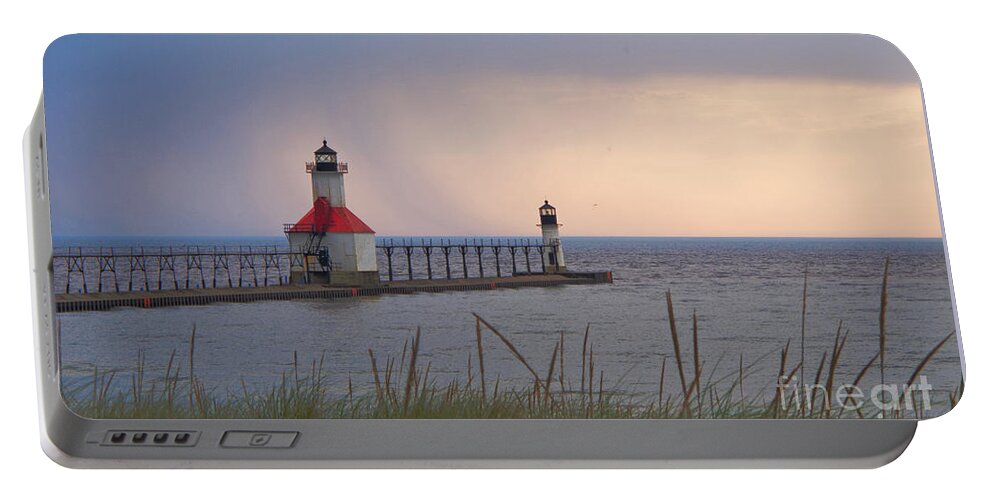 Lighthouses Portable Battery Charger featuring the photograph A Quiet Wonder by Ann Horn