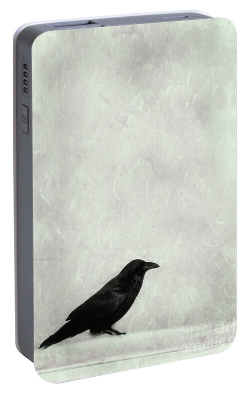 Raven Portable Battery Charger featuring the photograph A Raven by Priska Wettstein