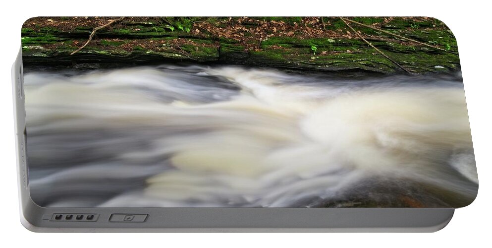 Waterfall Portable Battery Charger featuring the photograph A River Runs Through It by Allan Van Gasbeck