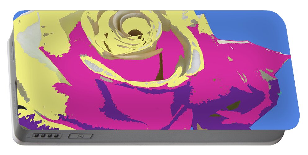 Roses Portable Battery Charger featuring the digital art A Rose is a Rose by Karen Nicholson