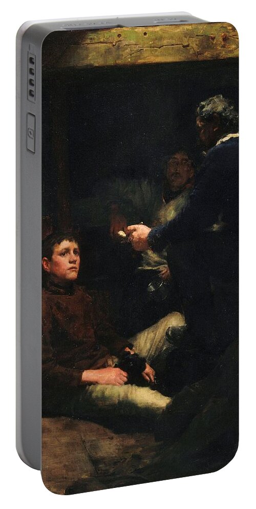 Henry Portable Battery Charger featuring the painting A Sailors Yarn by Henry Scott Tuke
