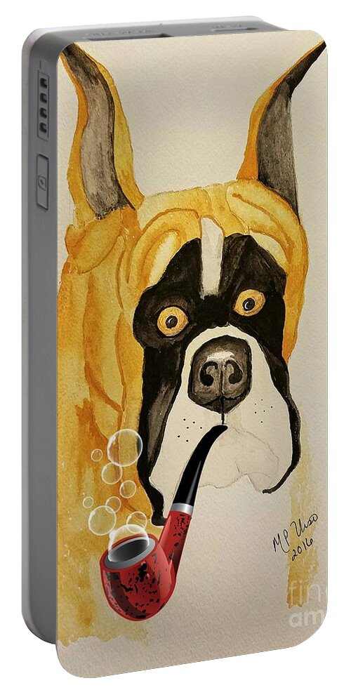A Scooby-doo Moment Portable Battery Charger featuring the painting A Scooby-Doo Moment by Maria Urso