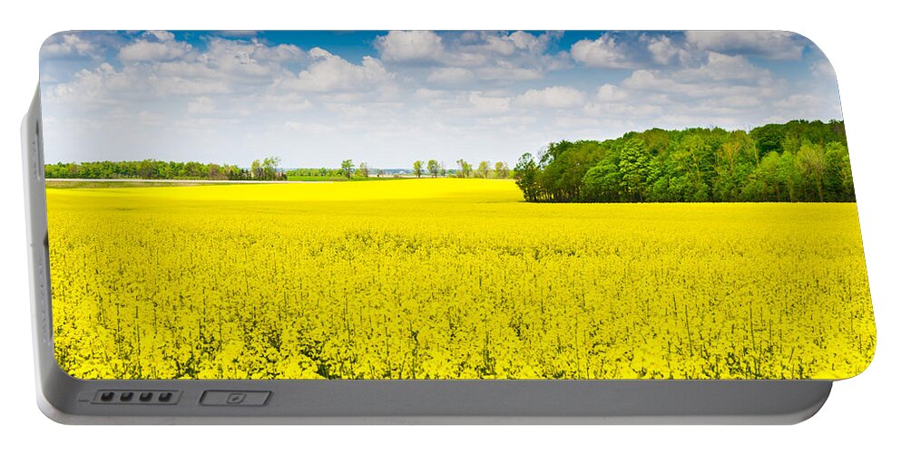 Canola Portable Battery Charger featuring the photograph A Sea of Yellow by Brent Buchner