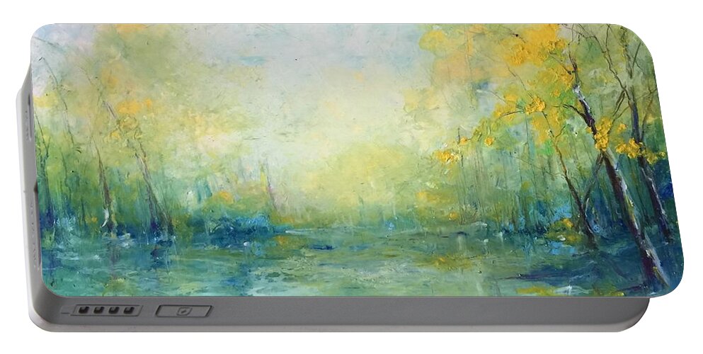  Portable Battery Charger featuring the painting A Sense Of Wonder by Robin Miller-Bookhout