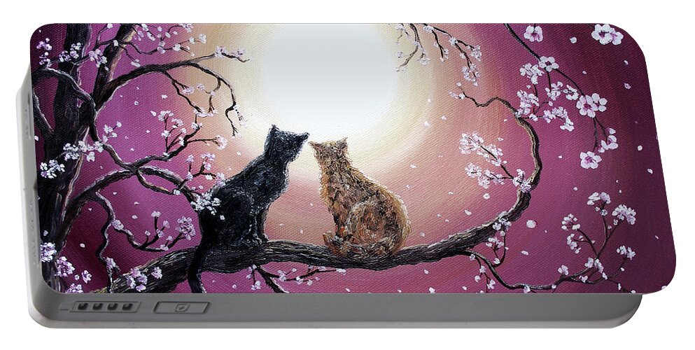 Zen Portable Battery Charger featuring the painting A Shared Moment by Laura Iverson