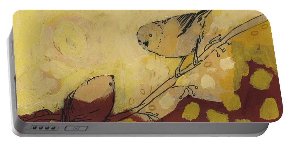 Bird Portable Battery Charger featuring the painting A Short Pause by Jennifer Lommers