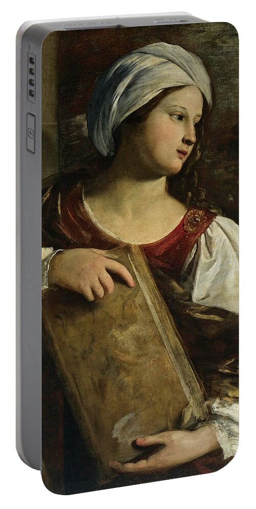 Pier Francesco Mola Portable Battery Charger featuring the painting A Sibyl by Pier Francesco Mola