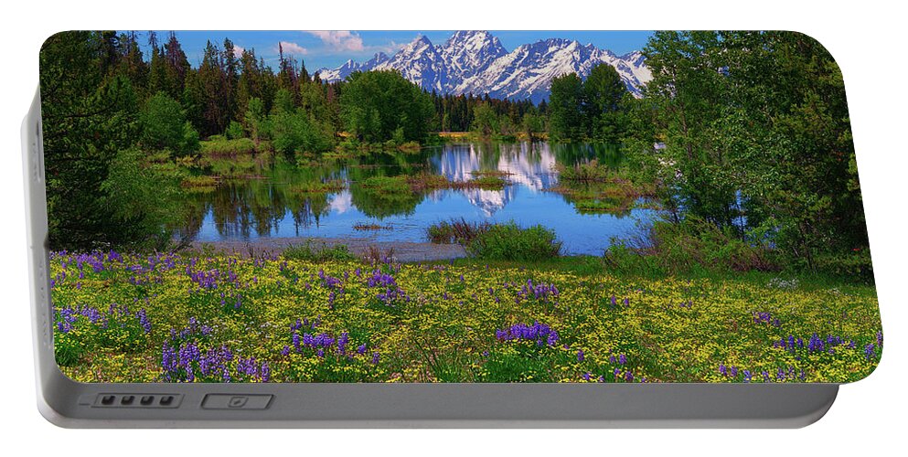 Grand Teton National Park Portable Battery Charger featuring the photograph A Slice of Heaven by Greg Norrell