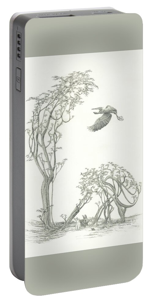 Mark Johnson Portable Battery Charger featuring the drawing A Sweet Moment by Mark Johnson
