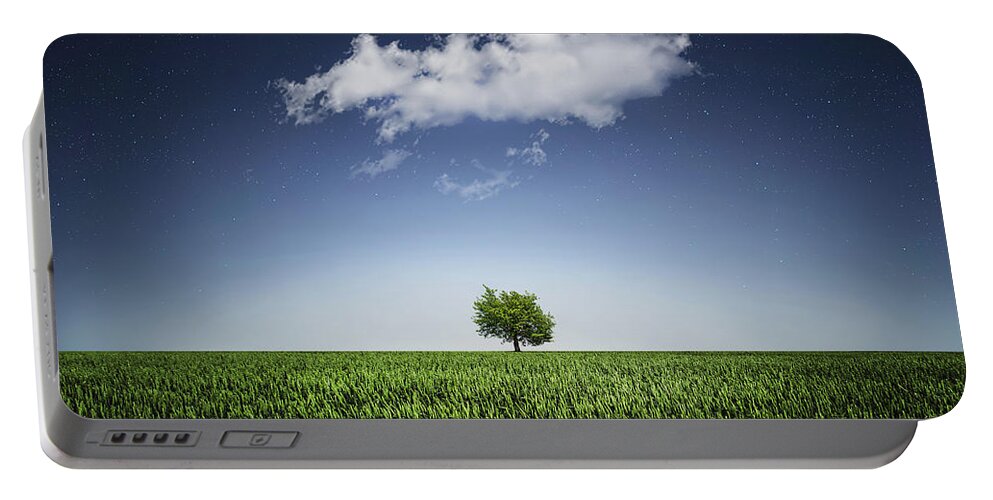 Autumn Portable Battery Charger featuring the photograph A tree covered with cloud by Bess Hamiti