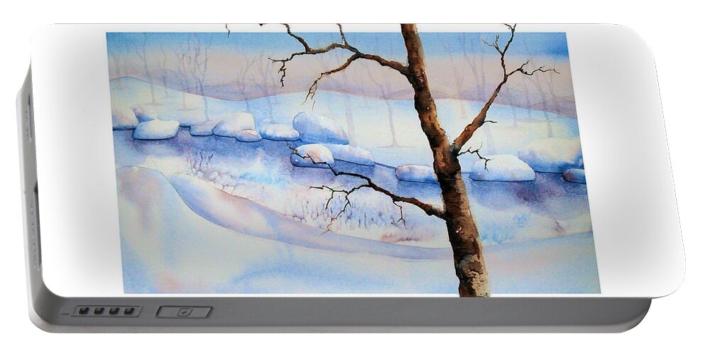 Tree Portable Battery Charger featuring the painting A Tree in Another Dimension by Debbie Lewis