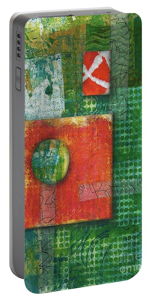 Abstract Portable Battery Charger featuring the painting A View by Laurel Englehardt