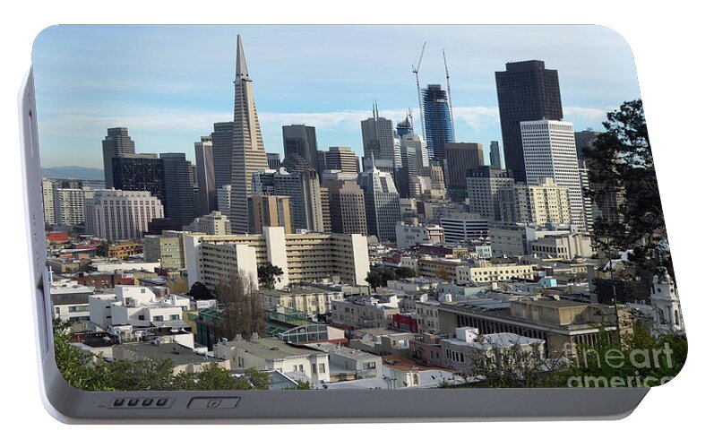Golden Gate Bridge Portable Battery Charger featuring the photograph A View of Downtown from Nob Hill by Steven Spak