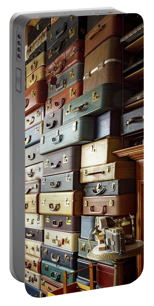 Color Portable Battery Charger featuring the photograph A Wall of Cases by Frederic A Reinecke