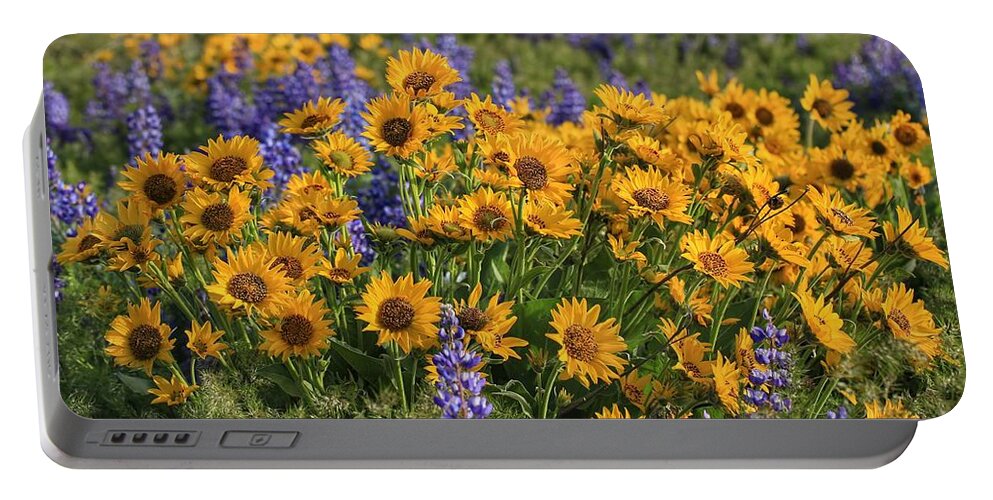 A Wild Bouquet Portable Battery Charger featuring the photograph A wild bouquet by Lynn Hopwood