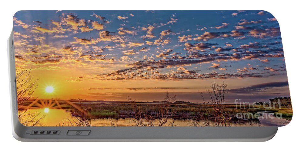 Sunrises Portable Battery Charger featuring the photograph A Wildlife Paradise Marvel Sunrise by DB Hayes