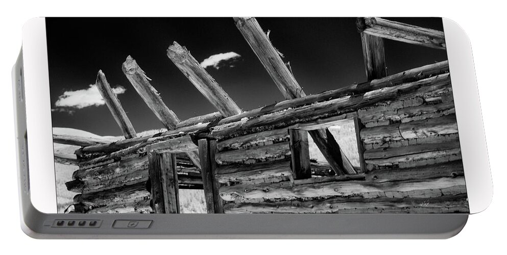 Log Cabin Portable Battery Charger featuring the photograph Abandon View by Brian Duram