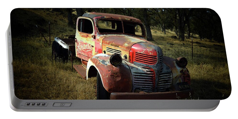 Abandoned Dodge Truck Portable Battery Charger featuring the photograph Abandoned Dodge Truck Watercolor by Frank Wilson