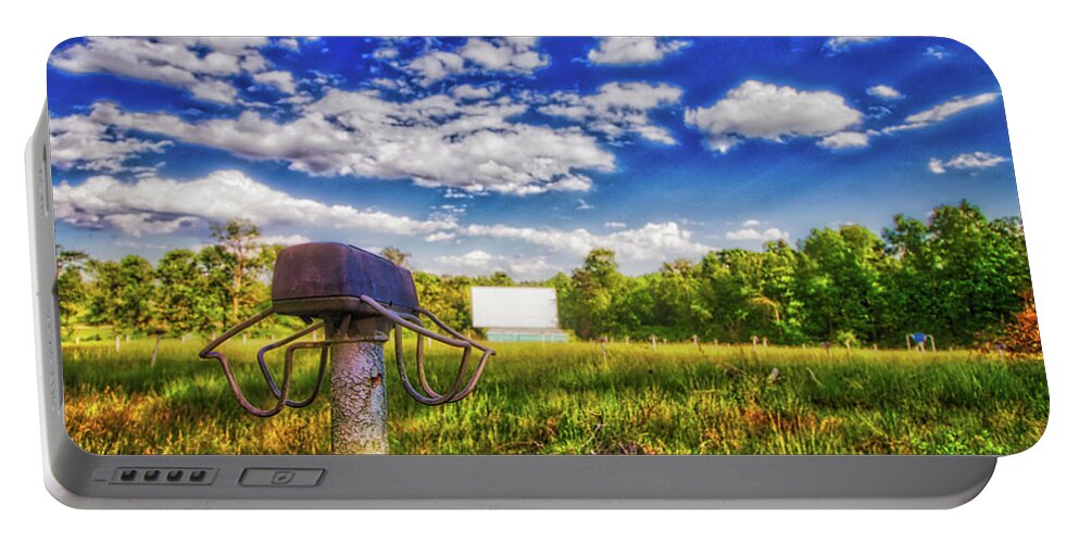 Drive In Portable Battery Charger featuring the photograph Abandoned Drive In by Jonny D