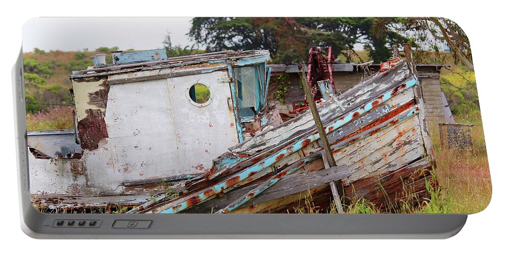 Moss Landing Portable Battery Charger featuring the photograph Abandoned in Moss Landing by Art Block Collections