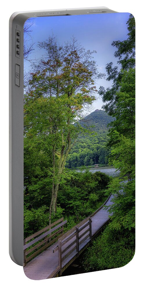 Peaks Of Otter Portable Battery Charger featuring the photograph Abbott Lake trail by Steve Hurt