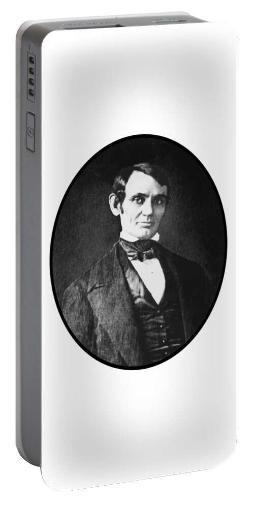 President Lincoln Portable Battery Charger featuring the painting Abe Lincoln As A Young Man by War Is Hell Store