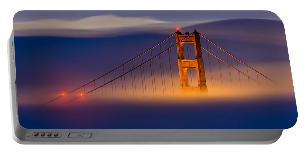 Golden Gate Bridge Portable Battery Charger featuring the photograph Above the Fog by Mike Ronnebeck