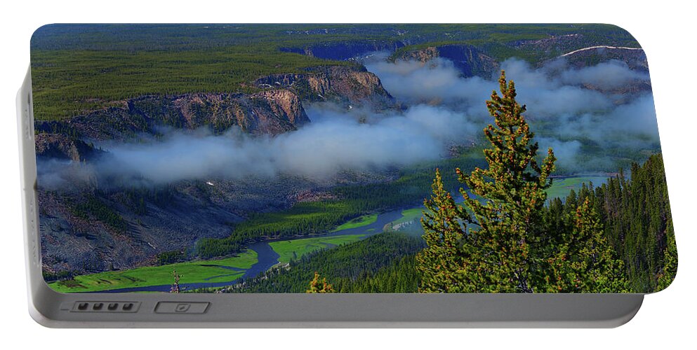 Yellowstone Portable Battery Charger featuring the photograph Above The Madison by Greg Norrell