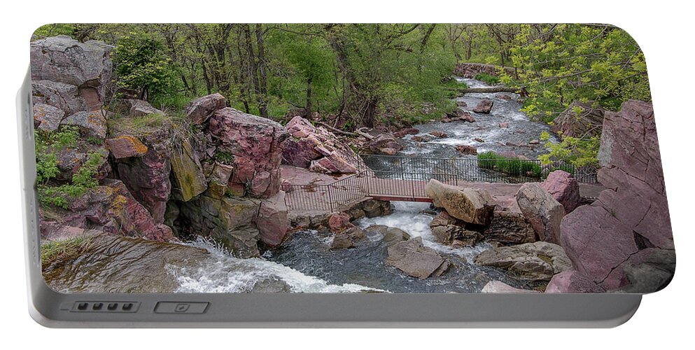 Pipestone National Monument Portable Battery Charger featuring the photograph Above Winnewissa Falls 2 by Greni Graph