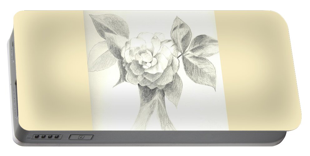Rose Portable Battery Charger featuring the drawing Abracadabra by Helena Tiainen