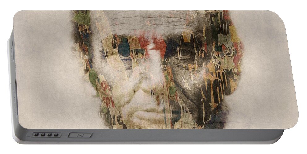 Abraham Lincoln Portable Battery Charger featuring the mixed media Abraham Lincoln by Paul Lovering