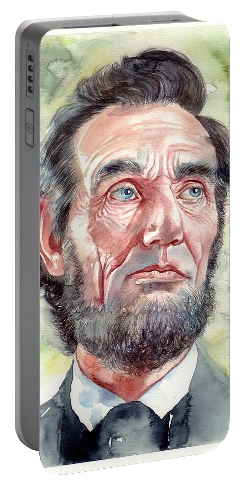 Abraham Portable Battery Charger featuring the painting Abraham Lincoln portrait by Suzann Sines