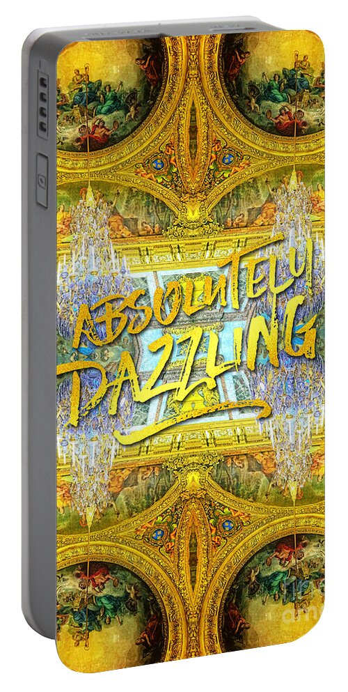 Absolutely Dazzling Portable Battery Charger featuring the photograph Absolutely Dazzling Hall of Mirrors Versailles Palace Paris by Beverly Claire Kaiya