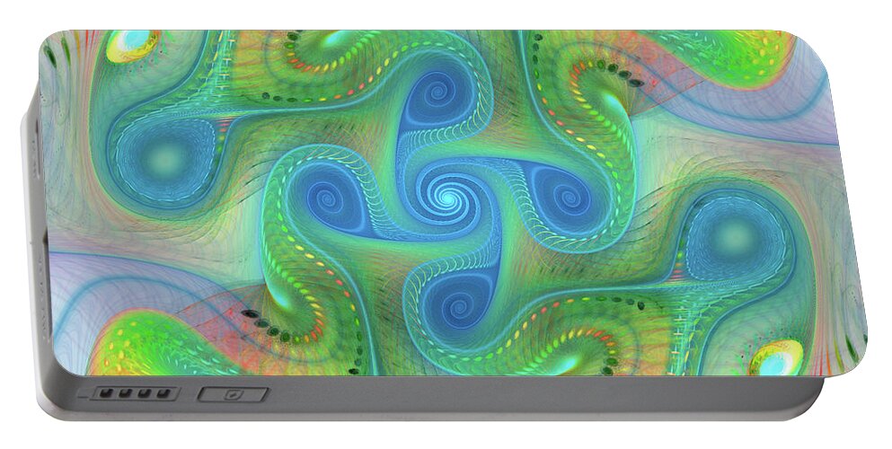 Fractal Portable Battery Charger featuring the digital art Abstract Gnarl by Deborah Benoit