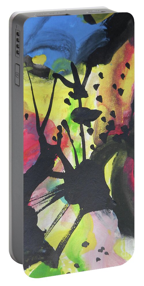 Katerina Stamatelos Portable Battery Charger featuring the painting Abstract-2 by Katerina Stamatelos