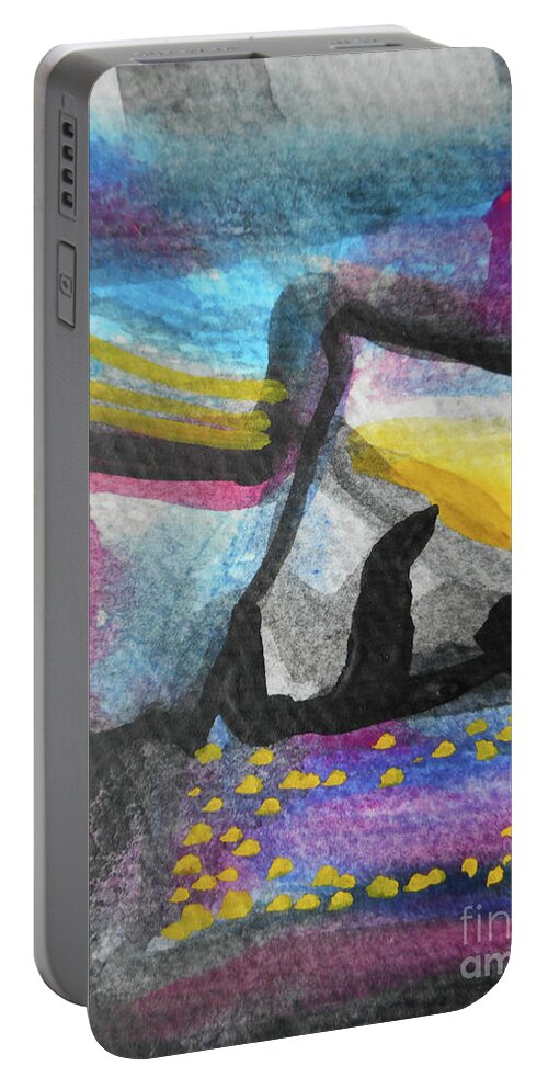 Katerina Stamatelos Portable Battery Charger featuring the painting Abstract-4 by Katerina Stamatelos