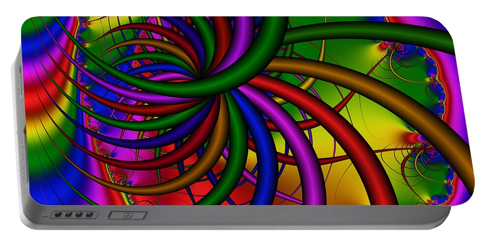 Abstract Portable Battery Charger featuring the digital art Abstract 523 by Rolf Bertram