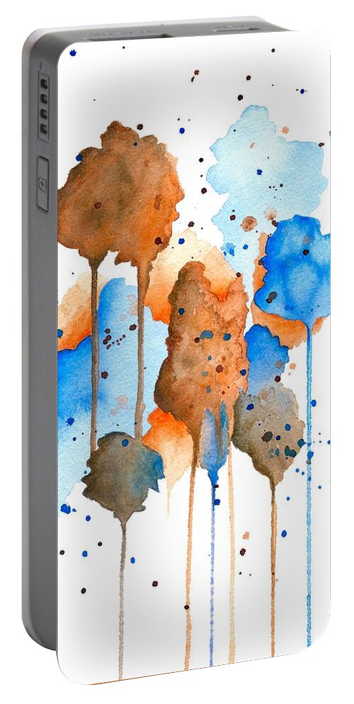 Abstract Portable Battery Charger featuring the painting Abstract 9 by Lucie Dumas