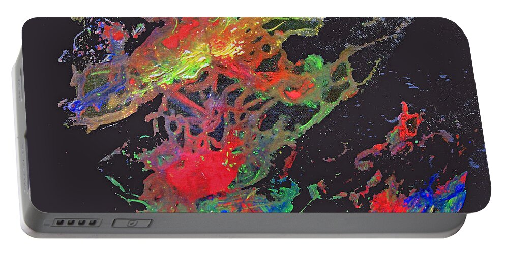 Star Portable Battery Charger featuring the painting Abstract Andromeda by Ken Figurski