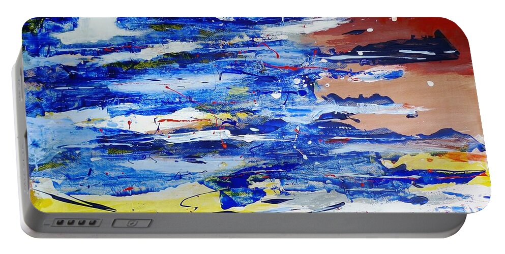 Abstarct Portable Battery Charger featuring the painting Abstract Art Project #4 by Karina Plachetka